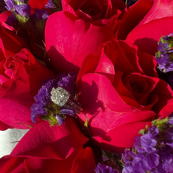 Diamond Engagement Ring + Wedding Band - Picture 5 of 5